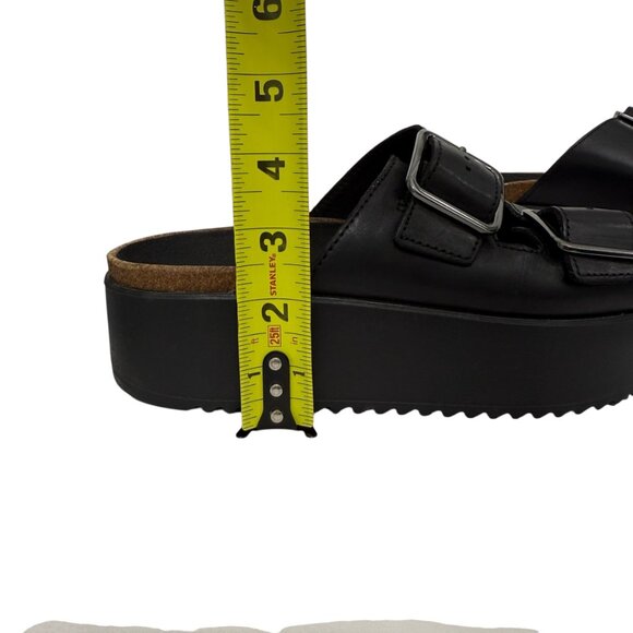 Clarks Botanic Black Leather Strap Sandals Shoes Women's Slide size 8 M - Picture 11 of 11